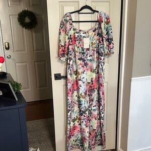 MuLLA Floral Square-Neck Maxi Jumpsuit - Multi